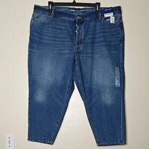Old Navy High Rise Slouchy Taper Button Fly Blue Jeans Size 22 Plus Size NWT